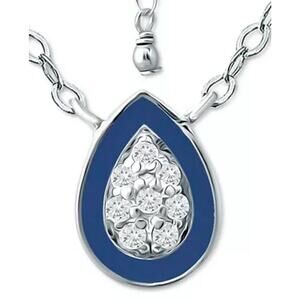 Teardrop Pendant Necklace Sterling Silver CZ Fashion Stylish Trendy Chic Dainty